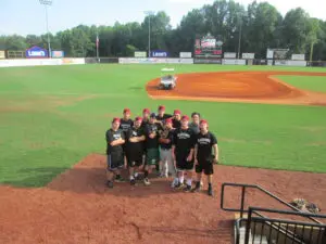 A Group of Baseball Players in Black Areal Shot