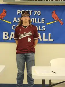 " Bryson Moseman, smiling in uniform with American Flag